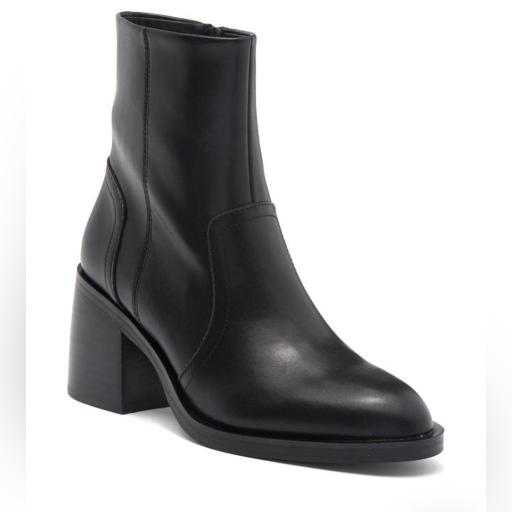 Steve Madden Phillie Block Heel Leather Boot Size 11